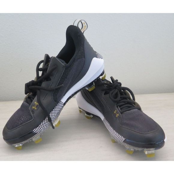 Under Armour 3024320 Men's Sz 7 Black/White Harper 6 Elite TPU Baseball Cleats - Picture 1 of 8